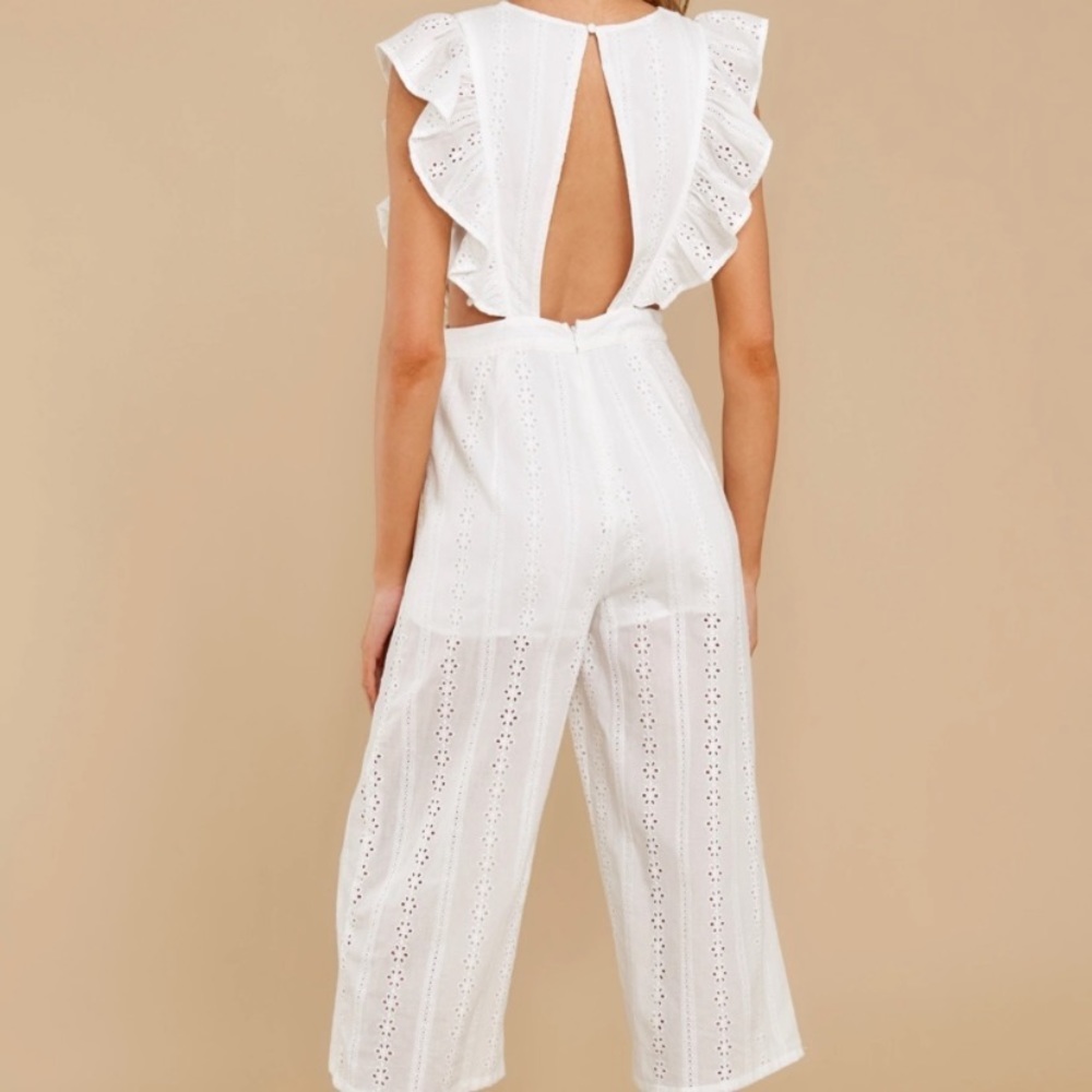 White Tie Front Romper - Picture 2 of 6